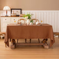 Linen World 100% Linen Tablecloth,108" x 60" Inch,Caramel Brown by LLinenWorld