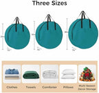 30 Inch Round Storage Bag 1 Pack,Pure Color Blue And Green Waterproof Wreath Storage Container with Handles&Zipper Plain Single Bright Color Closet Organizer Bags Garland Box - Image 7