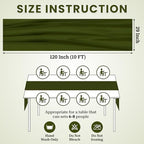 MDS Pack of 20 | Olive Green | 10ft Chiffon Table Runner 29x120 Inches Long Romantic Rustic Sheer Gauze Runner for Wedding Bridal Shower Birthday Banquets Engagement Spring Easter Boho Decorations - Image 3