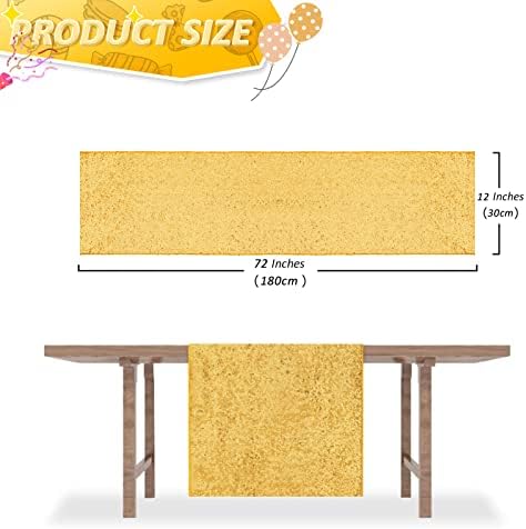 Gold Table Runners 10 Pieces 12x72 Inch Glitter Dining Table Runner Sequin Table Cover Runners for Party Wedding Birthday Bridal Shower Decorations - Image 5