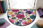 Colorful Seasonal Flowers Door Mat for Outdoor Indoor Welcome Mat Half Round Doormat Entryway Rug 24" x 36" Door Mats for Home - Image 5