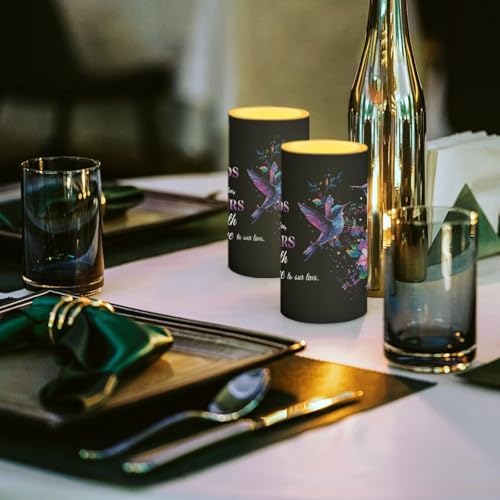 Mothers Day Gifts Flameless Candles with Remote Hummingbirds Floral Note LED Candles Battery Operated Electric Candles Flickering Warm Light for Home Bedroom Living Room Decorations - Image 5