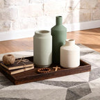 Neutral Ceramic Vase Set of 3 – Modern Decorative Vases, Small Flower Pottery Vase Sets, Boho Farmhouse Rustic Vases for Living Room, Kitchen, Bedroom, Bathroom, Shelf, Table - Image 3