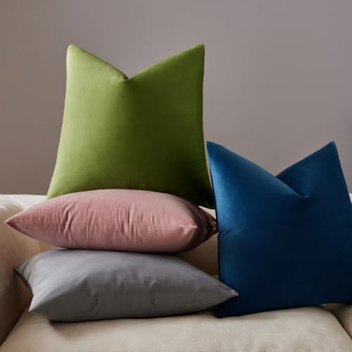 JUSPURBET 28x28 Euro Velvet Throw Pillow Covers Set of 2,Pink Purple - Image 4