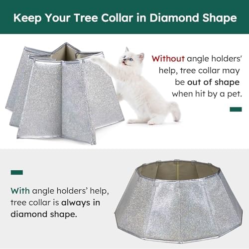 HarcoHome Dazzling Christmas Tree Collar, 26" D Foldable Crystal Christmas Tree Skirt, Handmade Xmas Tree Stand Base Cover for Christmas Tree Decoration (White, Diamond) - Image 6