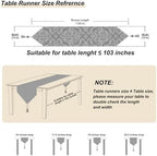 Large Dinner Table Runner Jacquard Chenille Floral Tablecloths Beige 120" - Image 2