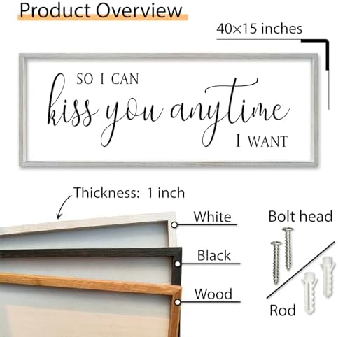 SRSZHIYUE So I Can Kiss You Anytime I Want Sign, 40"×15", White - Image 2