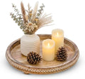 Round Wooden Trays for Decor - Beaded Round Decorative Tray by Unknown