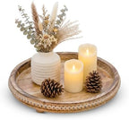 Round Wooden Trays for Decor - Beaded Round Decorative Tray by Unknown