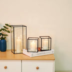 yshengood Hurricane Candle Holder Set of 3 Pcs, Black Candle Holder for Pillar Candle - Image 4