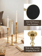 Gold Candlestick Holders Vintage: Brass Taper Candle Holders - Image 3