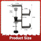 5 Pack Christmas Stocking and Garland Holders with 2 Hooks, Mantle Garland Holder for Hanging Christmas Stockings, Adjustable Fireplace Garland Holder & Stocking Hanger, Max 2.1" Thick Mantle - Black - Image 2