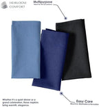 Multi Color Cloth Napkins 17x17 Inch - Set of 12 - Soft, Absorbent - 100% Cotton, Hotel Quality Napkin for Table, Dinner, Weddings, Everyday Dining - Sky Blue, Indigo Blue, Black - Image 5