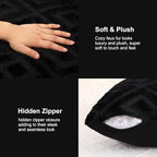 Pallene Fall Black Faux Fur Throw Pillow Covers 26x26 Set of 2 - Image 3