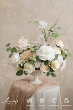 Ling's moment Artificial Wedding Flowers Combo, White & Sage, Deluxe - Image 2