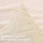 Pallene Fall Beige Faux Fur Throw Pillow Covers 18x18 Set of 2 - Image 2