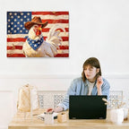 July 4th Patriotic Canvas Wall Art 4th of July USA Decorations Vintage American Flag Chicken Painting Roosters Chickens Picture Wall Decor Independence Day Home Decor 16x20in - Image 7