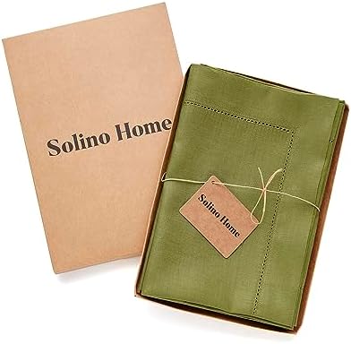 Solino Home 100% Pure Linen Napkins Avocado Hemstitch, 20 x 20 in, Set of 4 - Image 4