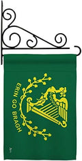 Erin go Bragh Garden Flag Set Wall Holder Springtime St Patrick Shamrock Leprechaun Lucky Coin Holiday March Irish Clover Small Decorative Gift Yard House Banner Double-Sided Made In USA 13 X 18.5 by Unknown