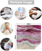 Rose Red Coastal Cloth Napkins Set of 6, Holiday Napkins for Baby Shower, Spring Summer Ocean Beach Nautical Sea Wave Washable Reusable Dinner Napkins for Cocktail Wedding Party, 20 x 20 Inch - Image 5