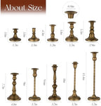 Candeldo Brass Finish Candle Holders Set of 10 for Table Centerpiece - Image 2