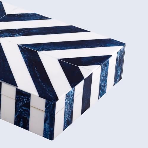 Handicrafts Home Large Decorative Storage Box 12x6– Coffee Table Organizer Box, Modern Home Décor Accent, Keepsake Memory Box, Jewelry Storage Box, Boho Decorative Box with Lid for Shelf, Mantle Decor - Image 5
