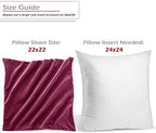 Nestl Throw Pillow Covers, Cozy Velvet Decorative Autumn Pillow Covers 22 x 22 Inches, Soft Solid Couch Pillow Covers for Sofa, Bed and Car, Set of 4 - Magenta - Image 2