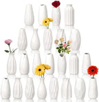 Yaomiao Set of 24 5'' Small White Ceramic Bud Vases Bulk by Yaomiao