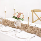 Nude Cheesecloth Table Runner Neutral Boho Fall Runner for Table, 8 Pack - Image 5