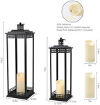 Decorative Candle Lanterns Set of 2, Black Metal for Indoor & Outdoor - Image 2