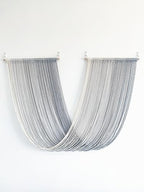 QULBUJ Dip Dye Large Macrame Wall Hanging Tie-Dye Yarn Tapestry Home Boho Wall Decor Ombre Art Headboard Bedroom Living Room 52" Wx34 L,Grey - Image 2
