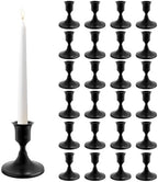 zeochyni 24 Pcs Black Taper Candle Holders Bulk for Wedding, Party Decor by zeochyni