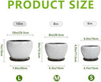 Ceramic Plant Pots, 10+8+6 Inch Flower Pot Indoor, White-Black - Image 3