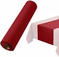 Disposable Table Runner for Dining Table, 16" 20-Pack Linen-Like Burgundy Paper Table Runners for Party, Wedding Or Event by BloominGoods