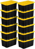 Sterilite Industrial Storage Tote with Lids for Garage, 17 Gallon, 12-Pack by Sterilite