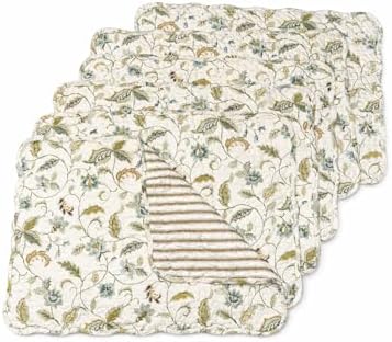 Bailey Vintage Quilted 100% Cotton Set of 6 Placemats 13" x 19" by CFHome