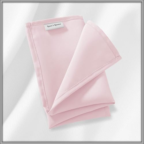 Lann's Linens Set of 144 Cloth Dinner Napkins, 17-inch Polyester Napkins, Washable and Reusable Fabric for Weddings, Hotels, Restaurants - Pink - Image 6