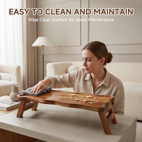 4 Tiered Serving Tray for Party Acacia Wood Foldable Tiered Tray Stand - Image 5