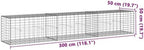 vidaXL Gabion Basket with Cover - Galvanized Iron Cage, 118.1"x19.7"x19.7", Outdoor Landscaping & Decor Solution - Image 3