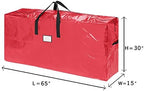 Wreath and Christmas Tree Storage Bag Set - Zippered Totes to Protect 9-Foot Artificial Trees and 30-Inch Holiday Wreaths by Elf Stor (Red) - Image 3