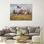 July 4th Patriotic Canvas Wall Art 4th of July USA Decorations Vintage American Flag Painting Inspirational Picture Wall Decor Independence Day Home Decor 16x20in - Image 2