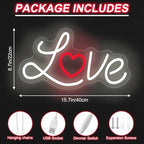 Love Heart Neon Sign, Romantic Gift for Lover, Love LED Light - Image 3
