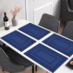 PIGCHCY Placemats Set of 12 Washable Durable Place Mats Vinyl Heat Resistant Non-Slip Table Mats Indoor Outdoor (Navy Blue) - Image 5