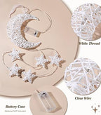 Lewondr Hanging Light, Moon Star Fairy Lights Indoor Decorative Lights - Image 3