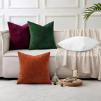 decorUhome Soft Chenille Christmas Green Throw Pillow Covers 24X24 Set of 2 - Image 6