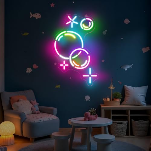 Colorful Bubbles Neon Sign for Kids Room, Bathroom and Playroom Wall Decor - Image 2
