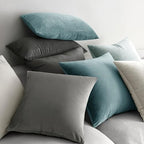 MIULEE Velvet Throw Pillow Covers 22x22 Inch Pack of 2 Greyish White - Image 4