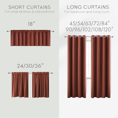 KOUFALL Rust Western Curtains for Bedroom 72 Inch Length 2 Panels Set Blackout Room Darkening Light Blocking Insulated Thermal Curtains for Living Room,Terracotta Red,42x72 Inches Long - Image 6