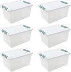 6-Pack Plastic Storage Bins with Lids, 20 L Clear Storage Containers - Image 7
