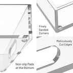 ATZYmolin 16"x12" Large Acrylic Serving Tray, Vanity Platter, Clear - Image 2